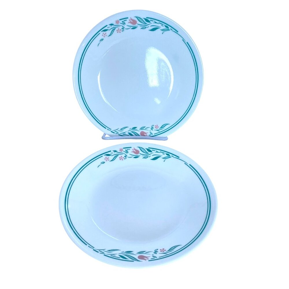 Corelle by Corning Rosemarie Tulip Design Dessert Plate Set Of 2